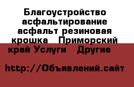 Благоустройство,асфальтирование,асфальт,резиновая крошка - Приморский край Услуги » Другие   